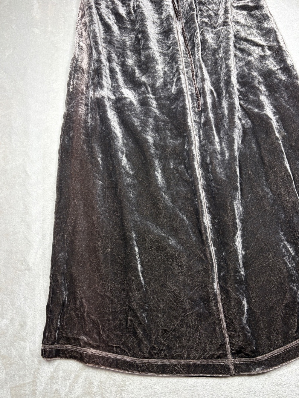 Vintage J.Jill Grey Silver Velvet Whimsigoth Maxi Skirt Size Medium - Picture 4 of 14